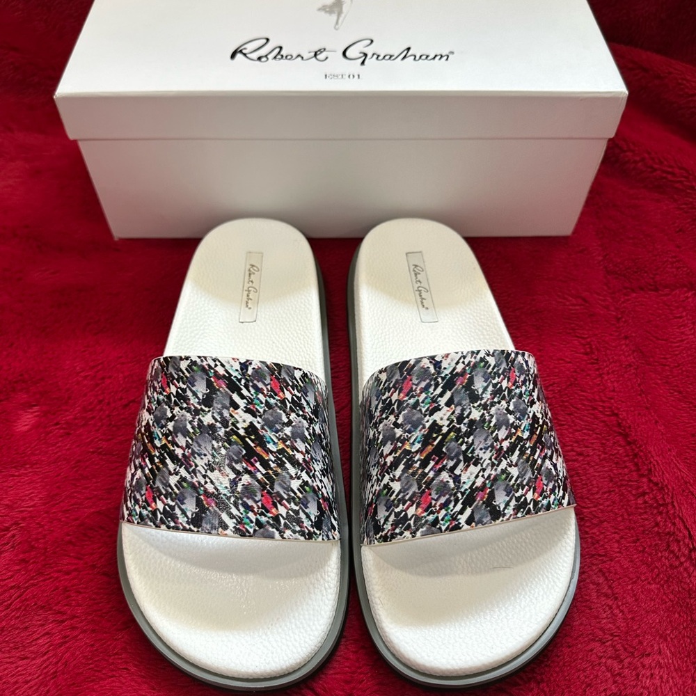 Robert Graham Mens Slide Sandals size 11 LIKE NEW
